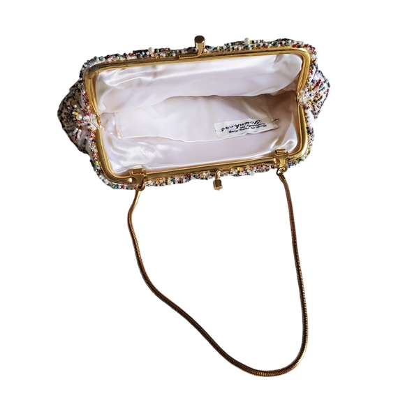 Satin Beaded Clutch /Evening Bag/Formal Events/Prom /Vintage - Picture 4 of 13